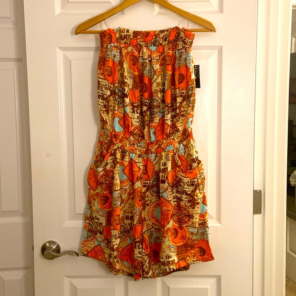 Orange romper for plus size